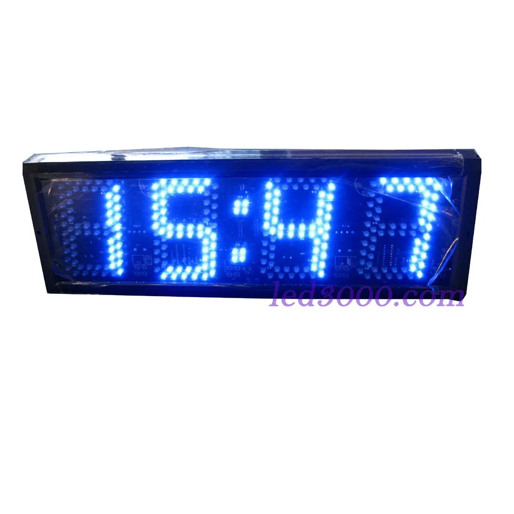 5 дюймов, синий цвет, высокая яркость, часы и минуты, пульт дистанционного управления, светодиодный, часы с таймером размытия(HST4-5B