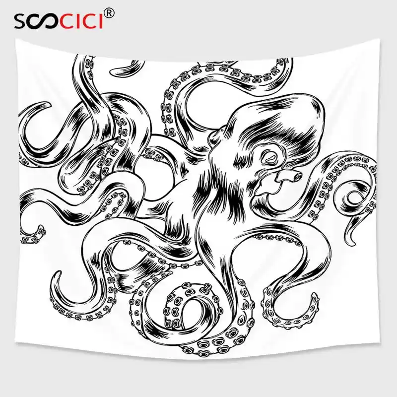 Cutom Tapiz Colgante De Pared Decoracion De Pulpo Kraken Pulpo