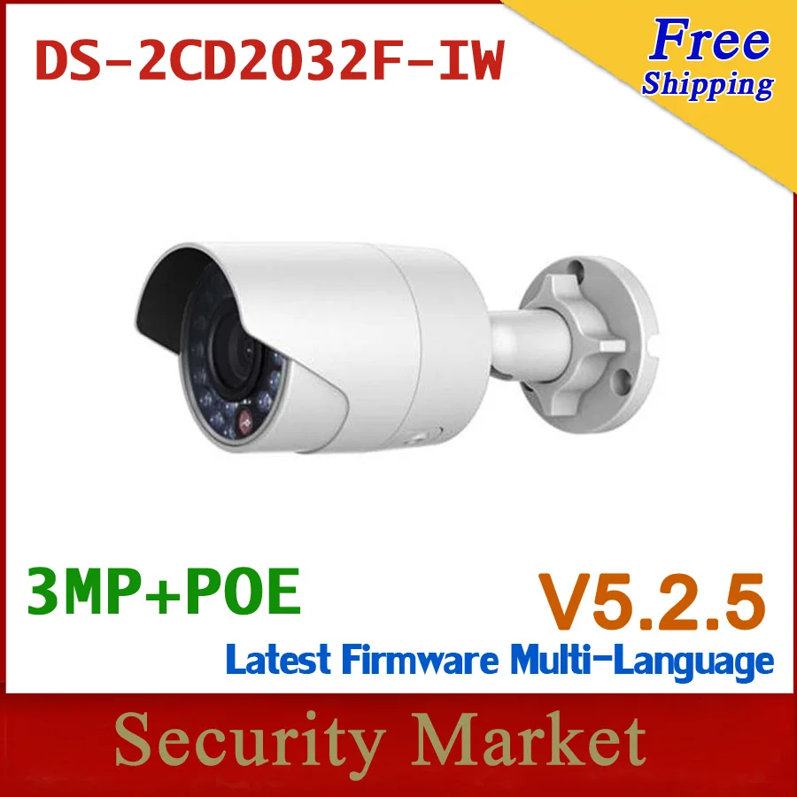  Free shipping  DS-2CD2032F-IW 3MP high resolution camera IP mini bullet WIFI cameras 