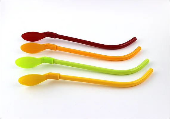 

4Pcs/Lot Creative Design Stainless Steel Drinking Straw Spoon Bar Tools Drinking Straw Fork Cocktail Milk Coffee Stirring E316