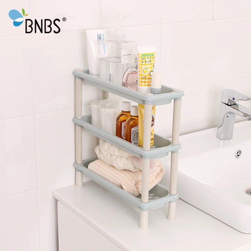 

BNBS Multi Use Household Holder Bathroom Desktop Mini Side Shelf Kitchen Spice Sundry Storage Rack Save Space Organizer Shelves