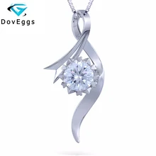 Queen Brilliance 1ct F Color Lab Grown Moissanite Diamond Pendant Necklace For Women Genuine 18K 750 White Gold Free Shipping Queen Brilliance 1ct F Color Lab Grown Moissanite Diamond Pendant Necklace For Women Genuine 18K 750 White Gold Free Shipping
