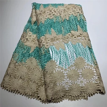 

Tollola 2019 African Embroidery Tulle Lace Fabrics High Quality Stones French Water Soluble Lace Fabric For Party Dress 5 Yar