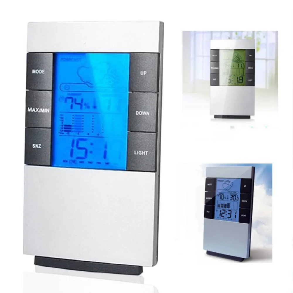 

Digital Thermometer 1pc Clock Measurement Device Multifunctional Home Humidity Thermometer Lcd Digital Temperature Meter