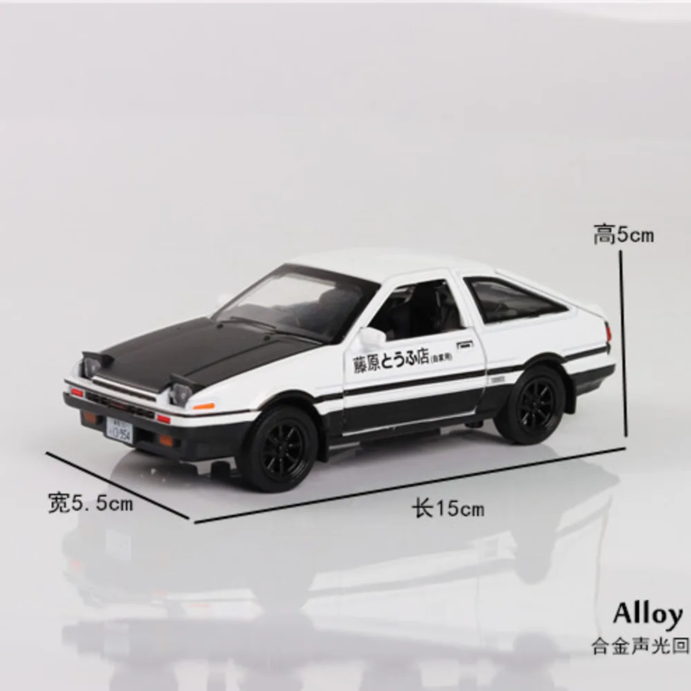 Cena 1 28 AE86 modele samochodów początkowa D Corolla czarno biały AE86 stop japonia Model samochodu Trueno Metal Diecast wycofać Supercar dla chłopców
