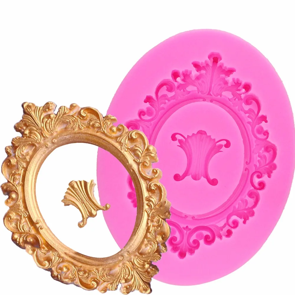 

Bakeware Festive & Party Supplies Photo frame Silicone Molds Cake Border Decoration tools Leaf texture Fondant Mold T1147