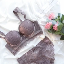 Бюстгальтер в европейском стиле, комплект тонкого кружева с вышивкой, сексуальное женское нижнее белье, без косточек, удобный комплект нижнего белья пуш-ап и BC, чашка размера плюс, нижнее белье