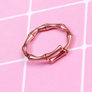 

Rose 18kgp Plated Simple Bamboo Rings For Women/Girls Party Wedding Engagement Rings stainless steel love ring Jewelry