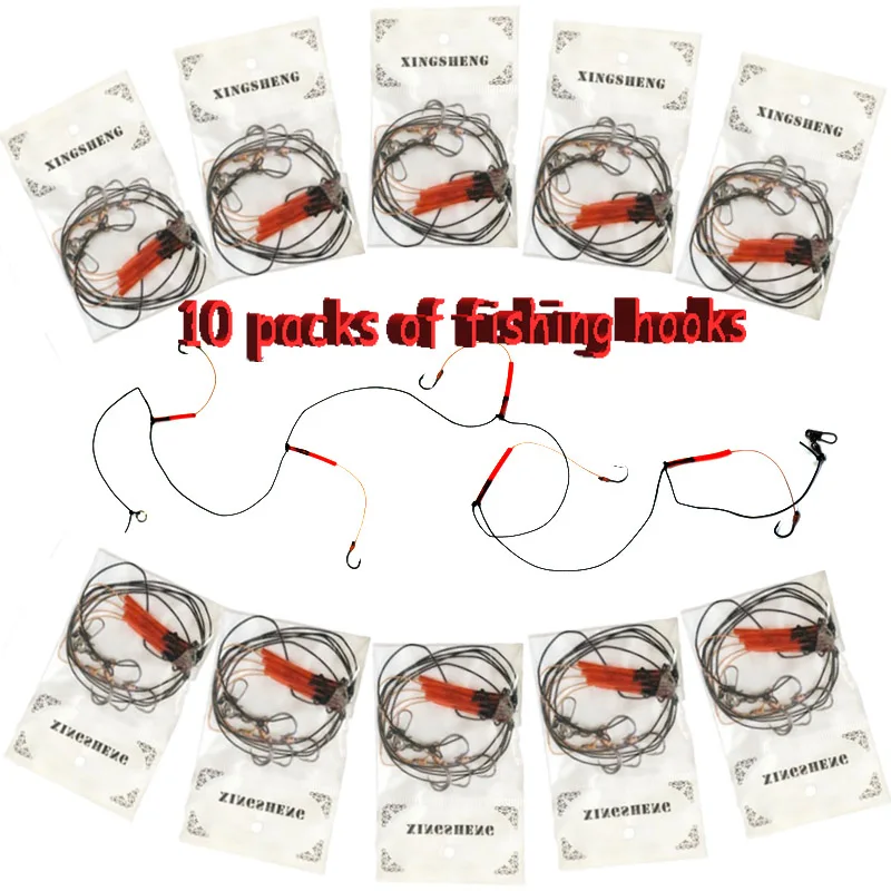 

Topline 10PCS Tangle-Free String Hook Line Set With 5 Small Hooks For Sea Fishing Fast Fish King High Carbon Steel Fishing Hook