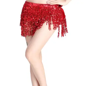 

Belly Dance Dancer Costume Sequins Tassel Fringe Belt Waist Wrap Skirt Belly Dance Hip Scarf Wrap Skirt