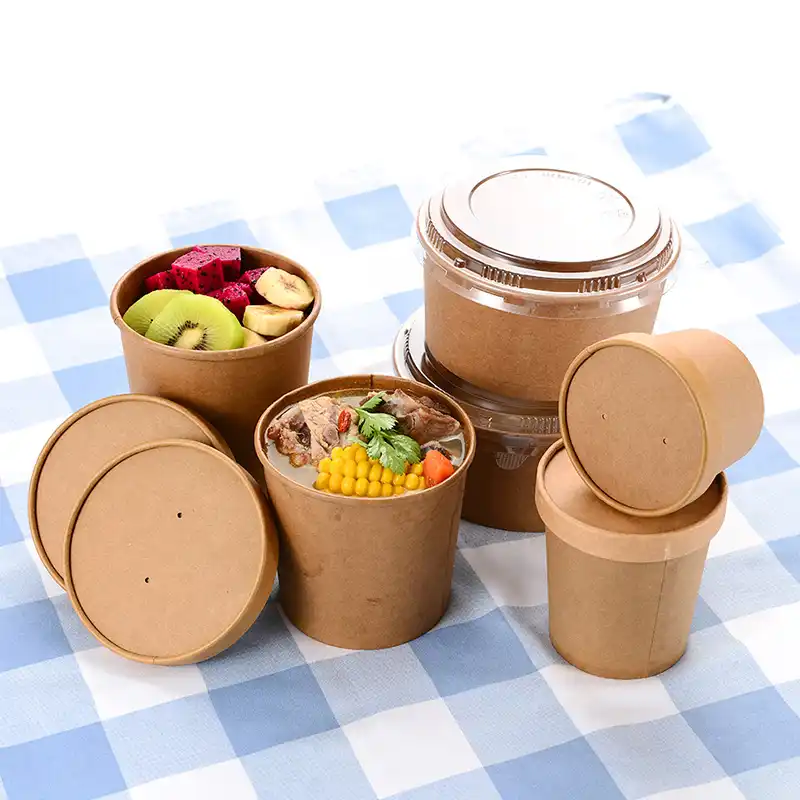 Caja de comida de papel Kraft contenedor de comida almuerzo desayuno