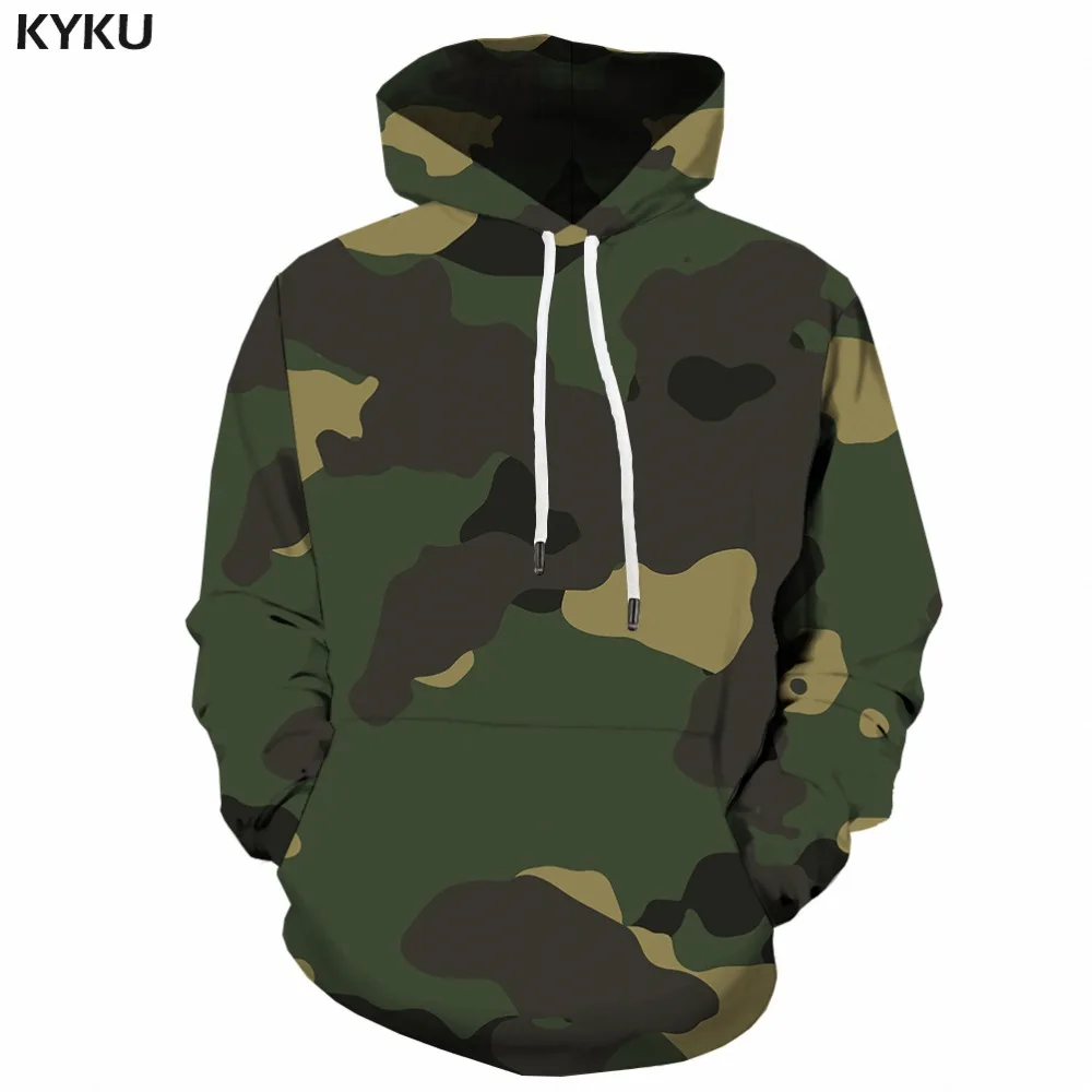 KYKU Camouflage Hoodie Men Green Camo 3d Printed Hoodies Sweatshirts ...