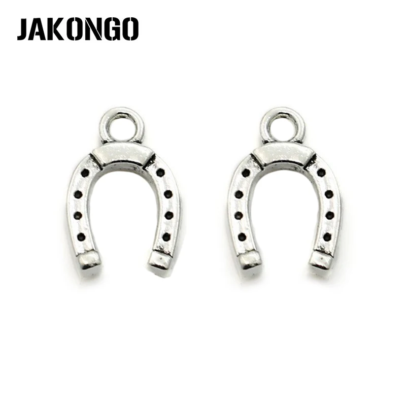 

10Pcs/lot Antique Silver Plated Stirrup Horseshoe Charm Pendant Bracelets Jewelry Findings Accessories Making Craft DIY 14x10mm