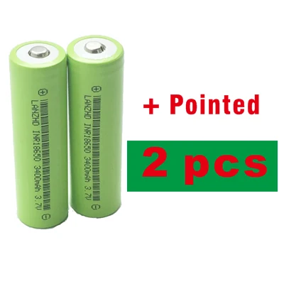 2 PCS with Pointed 18650 3,7 v 3400 mah литиевая аккумуляторная батарея INR18650 с острым для аккумулятор 18650 li ion 3,7 v(1-10 шт - Цвет: 2 PCS with Pointed