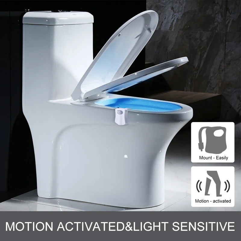  ZK10 Human Motion Sensor Automatic Dropshipping Toilet Seat LED Night Lights Lamp Bowl Bathroom Lig - 32794264759
