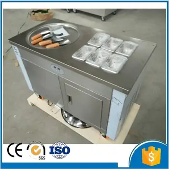 

Free shipping by sea 220v 450mm single pan two compressor Thailand fried ice cream roll machine commercial CFR price
