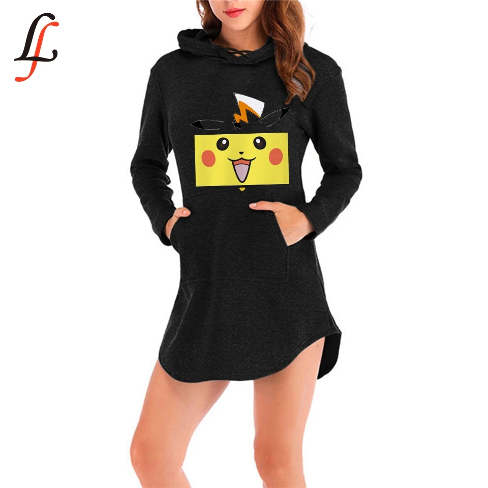 Классическое платье с капюшоном и карманом Monster Pikachu спортивная рубашка