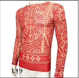 Модные мужские футболки с поддельными татуировками, эластичные тонкие футболки с длинным рукавом и круглым вырезом, женская одежда для Хэллоуина - Цвет: L19