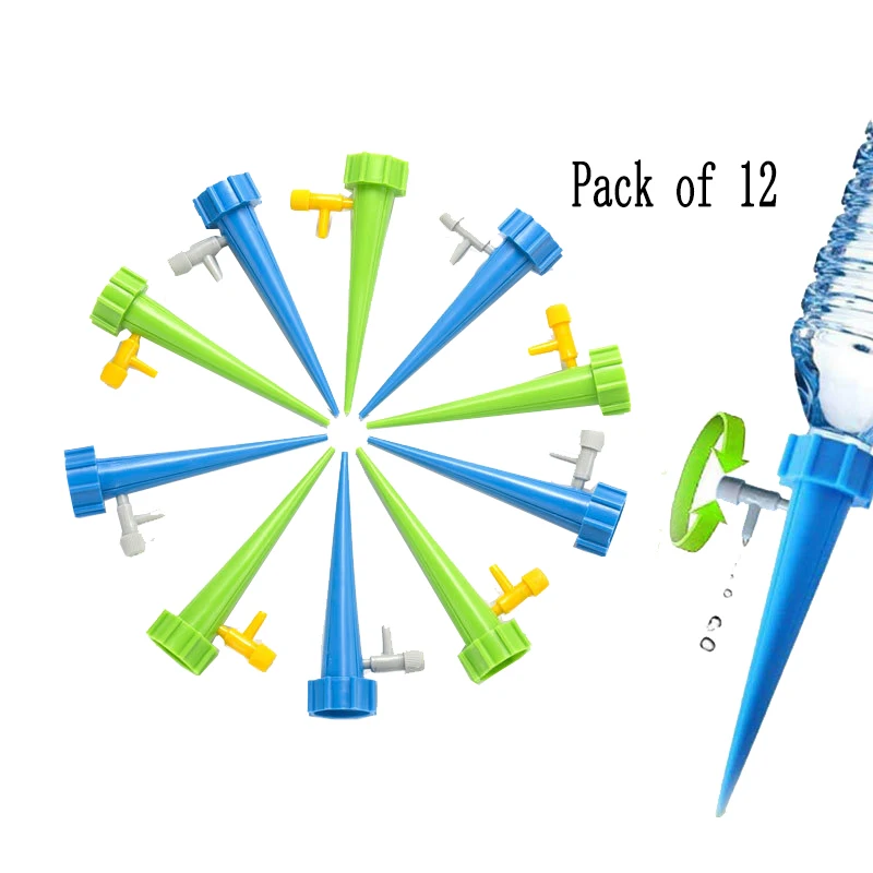 Plant Waterer Self Watering Devices, Vacation Plant Watering Spikes Automatic Drip Irrigation Water Stakes System Plant Waterer Self Watering Devices, Vacation Plant Watering Spikes Automatic Drip Irrigation Water Stakes System