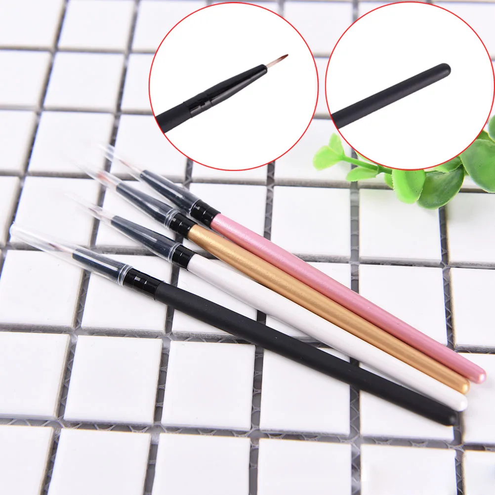 4 Colors 13cm*1cm Eyeliner Lip Eyeshadow Eye Brush Cosmetic Eye Brow Eye Liner Brushes Makeup Tools for Women Girl Beauty