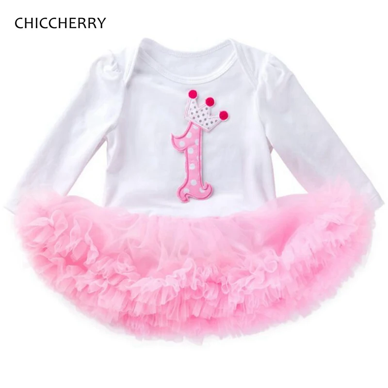 

Long Sleeve 1 Year Girl Baby Birthday Dress Lace Petti Romper Toddler Birthday Tutus Outfits for Girls Clothes Vestido Infantil