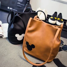 women famous brand 5 colors Mickey handbag PU Leather Organizer Small Cute Bucket Bag Messenger bags
