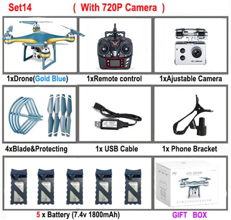 K10 gps 5G Wifi FPV RC Дрон с регулируемой камерой 720 P/1080 P 25 минут время полета низкая мощность возврат вертолет RC Квадрокоптер игрушки - Цвет: Set14