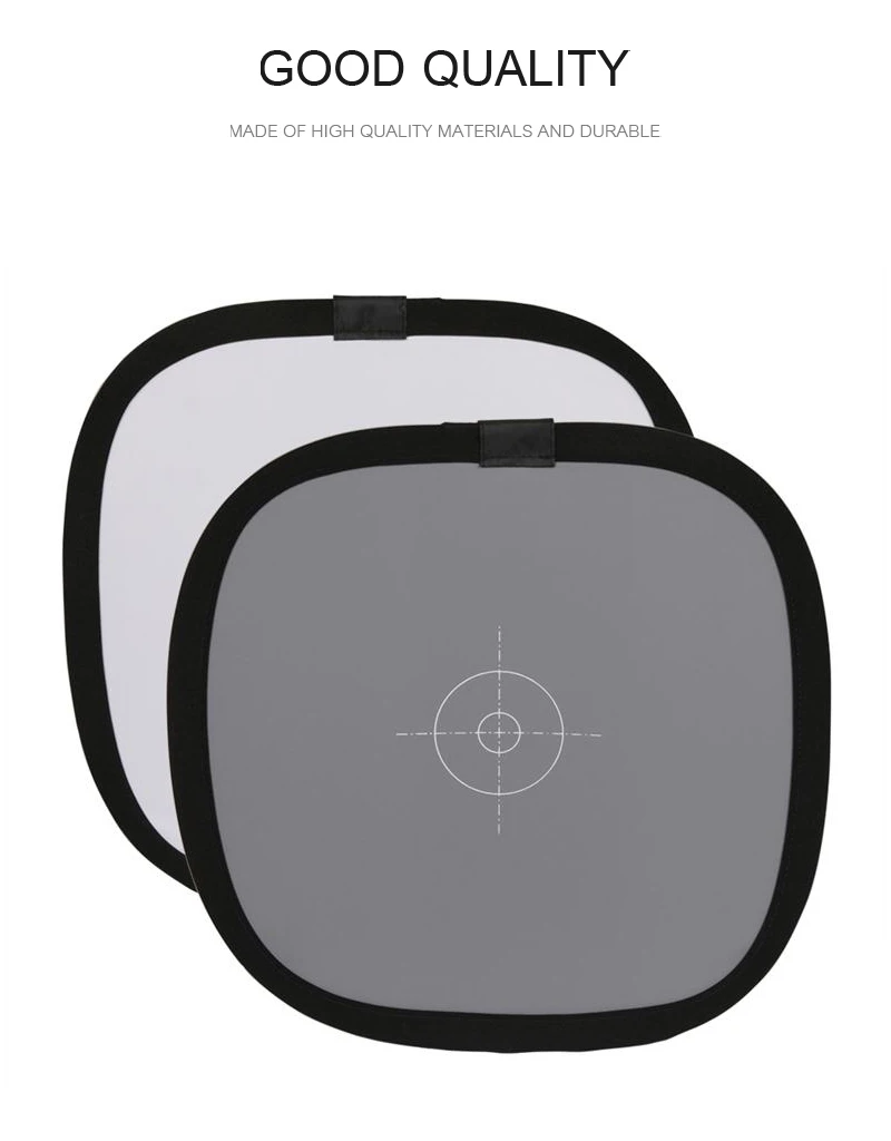30cm Portable Foldable Gray Card White Balance 18% Gray Reference Reflector Double Face Focusing Board with Carry Bag (1)