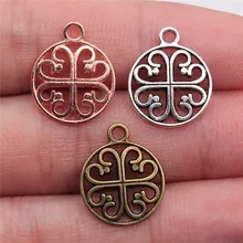 WYSIWYG 20 stücke 15x1mm m 3 Farben Mode Aushöhlen Runde Charms Schmuck Metall Legierung Schmuck Kennzeichnung