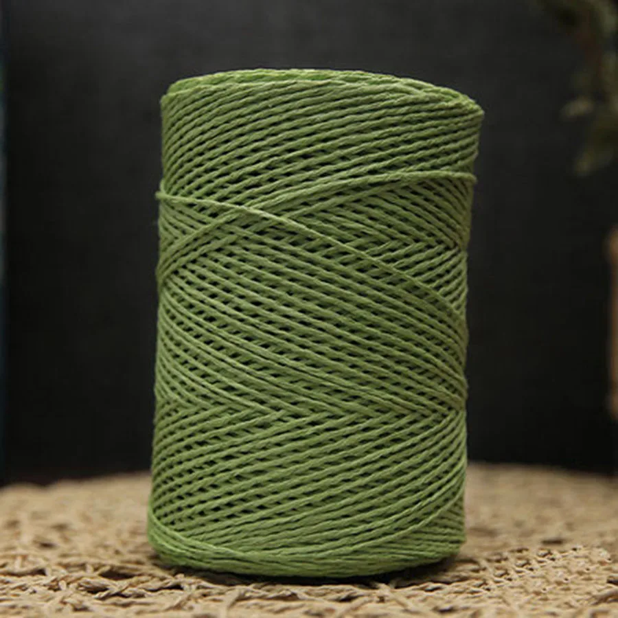 grass green 500 г/рулон, летняя пряжа из рафии, повседневный соломенный шнур для ручного вязания, пряжа, Солнцезащитная шляпа, материал, поставщик - Цвет: grass green