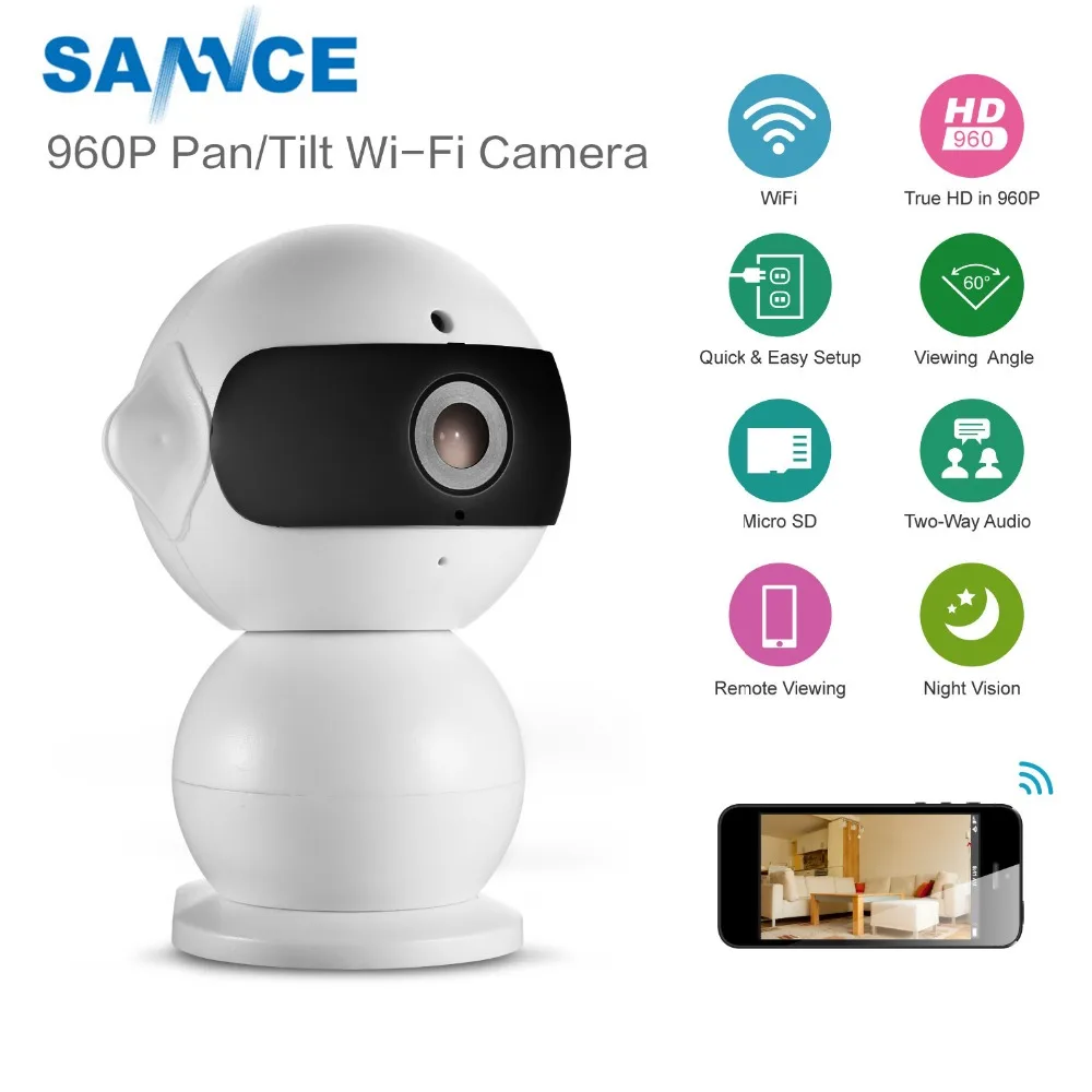 

SANNCE 960P HD Wireless Wifi IP Camera 1.3MP CCTV Wi-fi Camera IR-Cut Night Vision two-way Audio Surveillance Baby Monitor