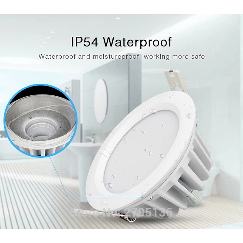 US $25.02 6W RGBCCT Waterproof Led Downlights IP54 110V 220v Moistureproof Smart Led Light Recessed Led Ceiling For Living Room Bathroom