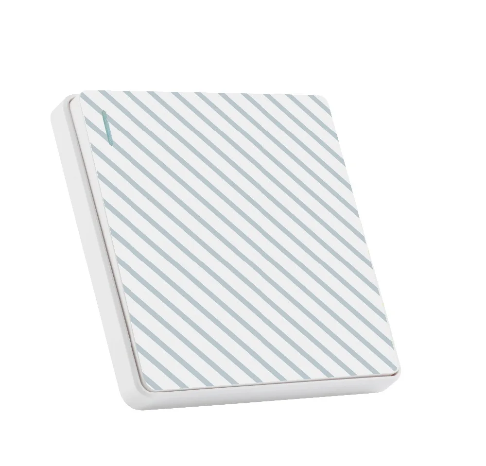 

New style Luxury Wall Home Switch Panel Light Switch Light Blue Lines Personality Art Push Button Switch 110-250V 10A