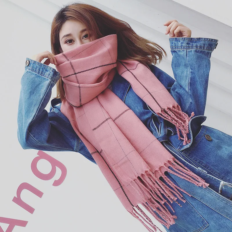 2018 Autumn Winter Female Wool Plaid Scarf Women Cashmere Scarves Wide Lattices Long Shawl Wrap Blanket Warm Tippet Drop Ship 2018 Autumn Winter Female Wool Plaid Scarf Women Cashmere Scarves Wide Lattices Long Shawl Wrap Blanket Warm Tippet Drop Ship