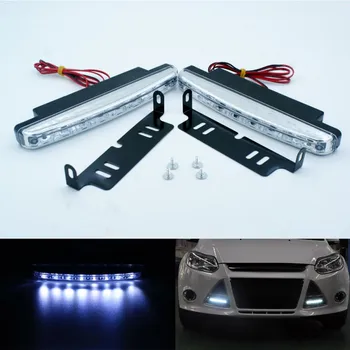 

2 PCS Auto Led Light DC 12V 8 LED Driving Running Light Car Fog Lamp Waterproof White car light bulbs