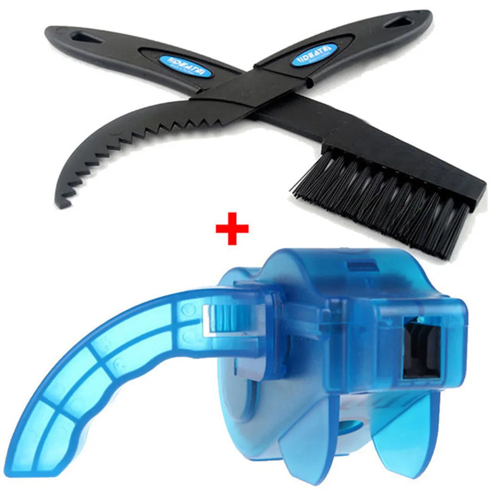 Best 3pcs/set Portable Bicycle Chain Cleaner Bike Clean Machine Scrubber Wash Tool Mountain Road Bike Cycling Cleaning Tool 2