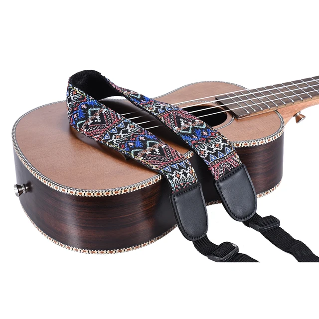 Clip On Ukulele Strap Adjustable Ukelele Strap Neck Sling Soft Cotton