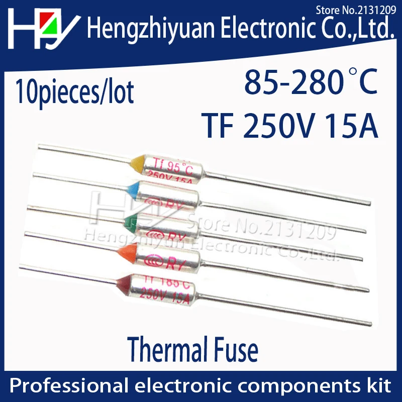 Hzy 85~280C 240C thermal guards Celsius Degree Thermal Fuse 15A 250V Micro Mini Electrical Temp Temperature Fuse Thermal Cutoff Hzy 85~280C 240C thermal guards Celsius Degree Thermal Fuse 15A 250V Micro Mini Electrical Temp Temperature Fuse Thermal Cutoff