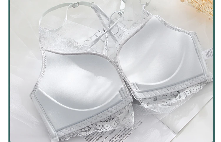 CINOON New Sexy Push Up Front Closure Lingerie Set Beautiful back Underwear Lace Brassiere Women Bralette Bra And Panties Set (21)