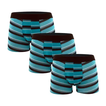 

Boutique Blue Striped Sexy Cotton Boxershort Men Boxer Underwear Breathable underpant cuecas masculina homme marca calzoncillos