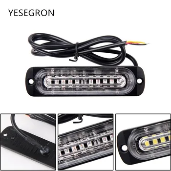 

12V-24V Ultra-thin Strobe Light 10 LED Car Beacon Lamp Truck Side of The Warning Light Car Flashing Police Lights Traffic light