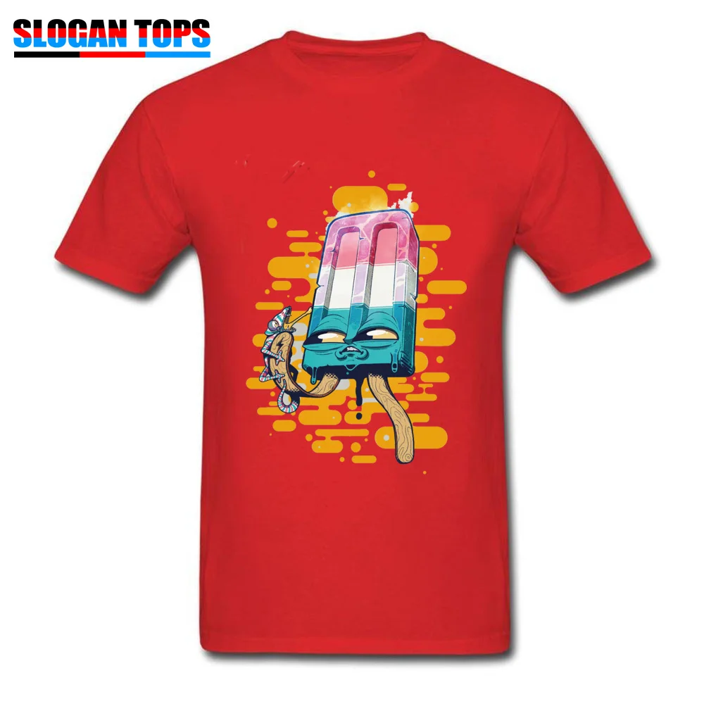 100% Cotton Student Short Sleeve monster ice cream829yy Top T-shirts Unique T Shirt 2018 Discount Design Round Neck T-shirts monster ice cream829yy red