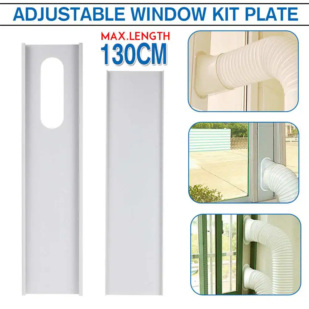 

2pcs/set 130cm Window Adaptor/Window Slide Kit Plate Set Exhaust Tube Connector for Household Portable Air Conditioner