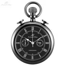 KS античный Римский Numberic кулон Reloj Hombre хронограф черный кварцевые карманные часы Винтаж Коллекция Часы + Подарочная коробка/KSP093