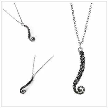 

octopus necklaces charm vintage handmade Ancient Silver Plated pendant deep-sea