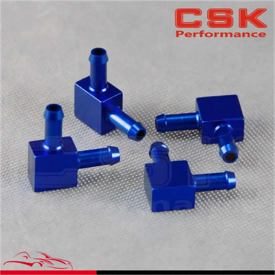 

4pcs 2 Way Tubing Tee Vacuum Connector water air pipe Joiner Universal Aluminum Blue / silver / Black