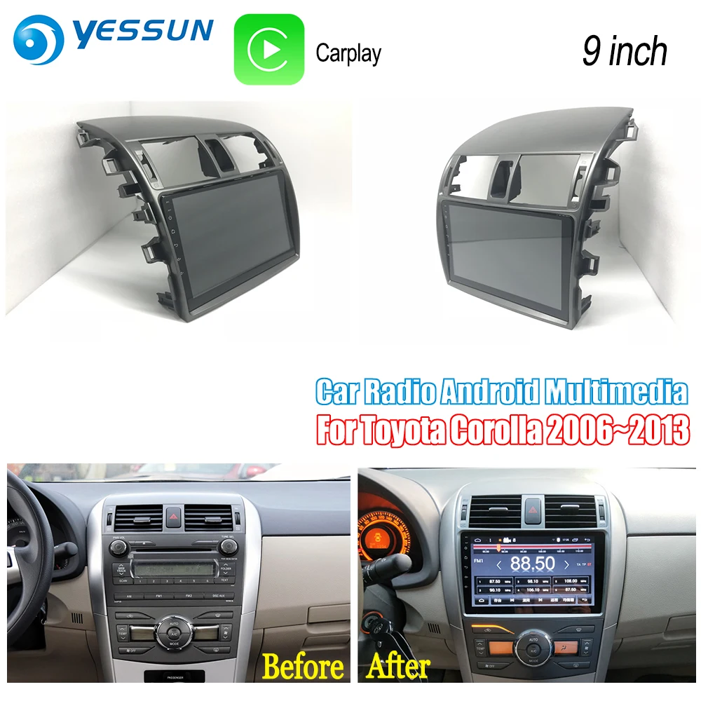 Sale YESSUN For Toyota Corolla E140 E150 2006~2013 Car Android Carplay GPS Navi maps Navigation Player Radio Stereo no CD DVD 0