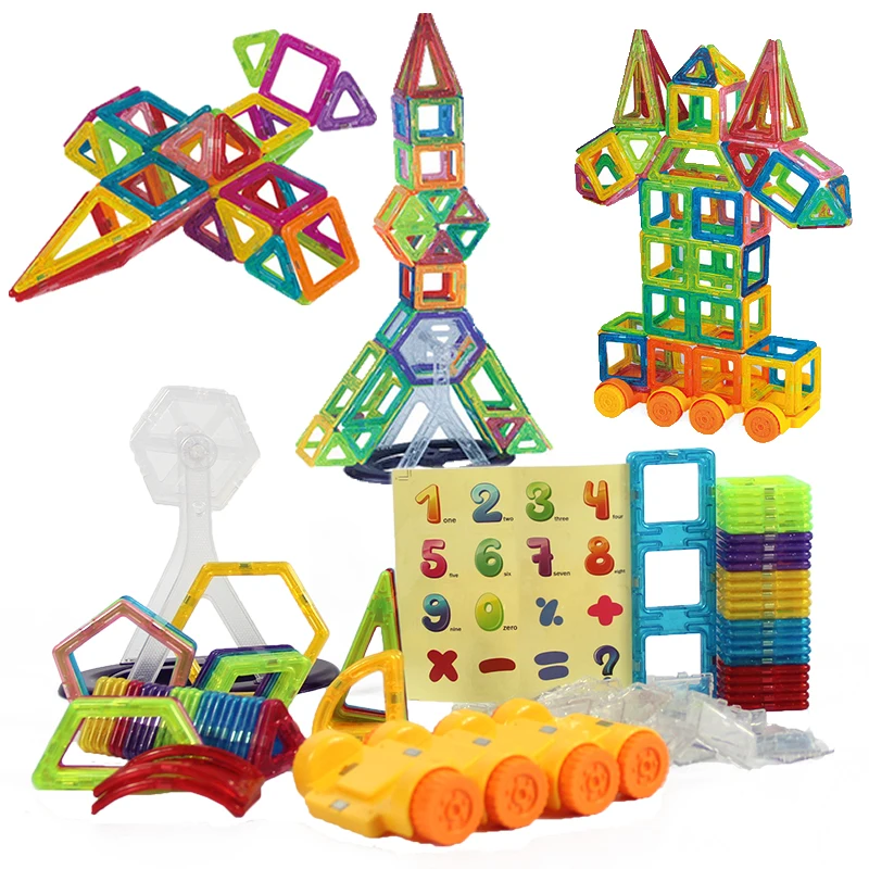 

128Pcs 11 Different Shapes Mini Magnetic Designer Plastic Magnetic Blocks Set Model & Building Toy Educational Toys Kids Gift