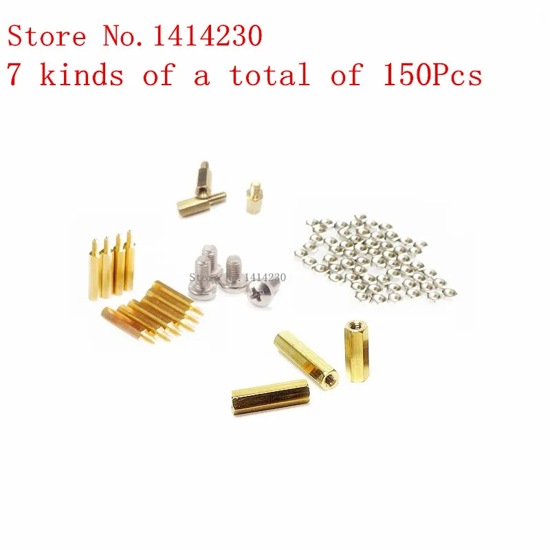 Набор медных колонн M3 * 6 + 10 15 nut винтов мм/10 мм полая медная колонна 150 шт.|screw back earring