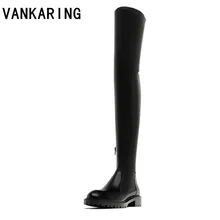 Брендовая обувь; женские Сапоги выше колена; облегающие высокие сапоги до бедра из мягкой кожи для верховой езды; черные сапоги; сезон осень-зима; женская модельная обувь
